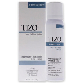 Tizo SheerFoam Body And Face Non-Tinted SPF 30 by Tizo for Unisex - 3.5 oz Sunscreen