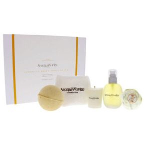 Aromaworks Serenity Body Indulgence Set by Aromaworks for Unisex - 5 Pc Set 3.4oz Body Oil, 2.6oz Candle, 2Pcs Duo AromaBomb, White Aromaworks Flannel