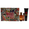 Dsquared2 Wood by Dsquared2 for Men 3 Pc Gift Set 3.4oz EDT Spray, 0.3oz EDT Spray, 5.0oz Bath and Shower Gel